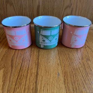 EUC BRISA VW Collection Coffee Mug Unisex Tea Cup 3-pc Set‎ Bus Campervan Motif